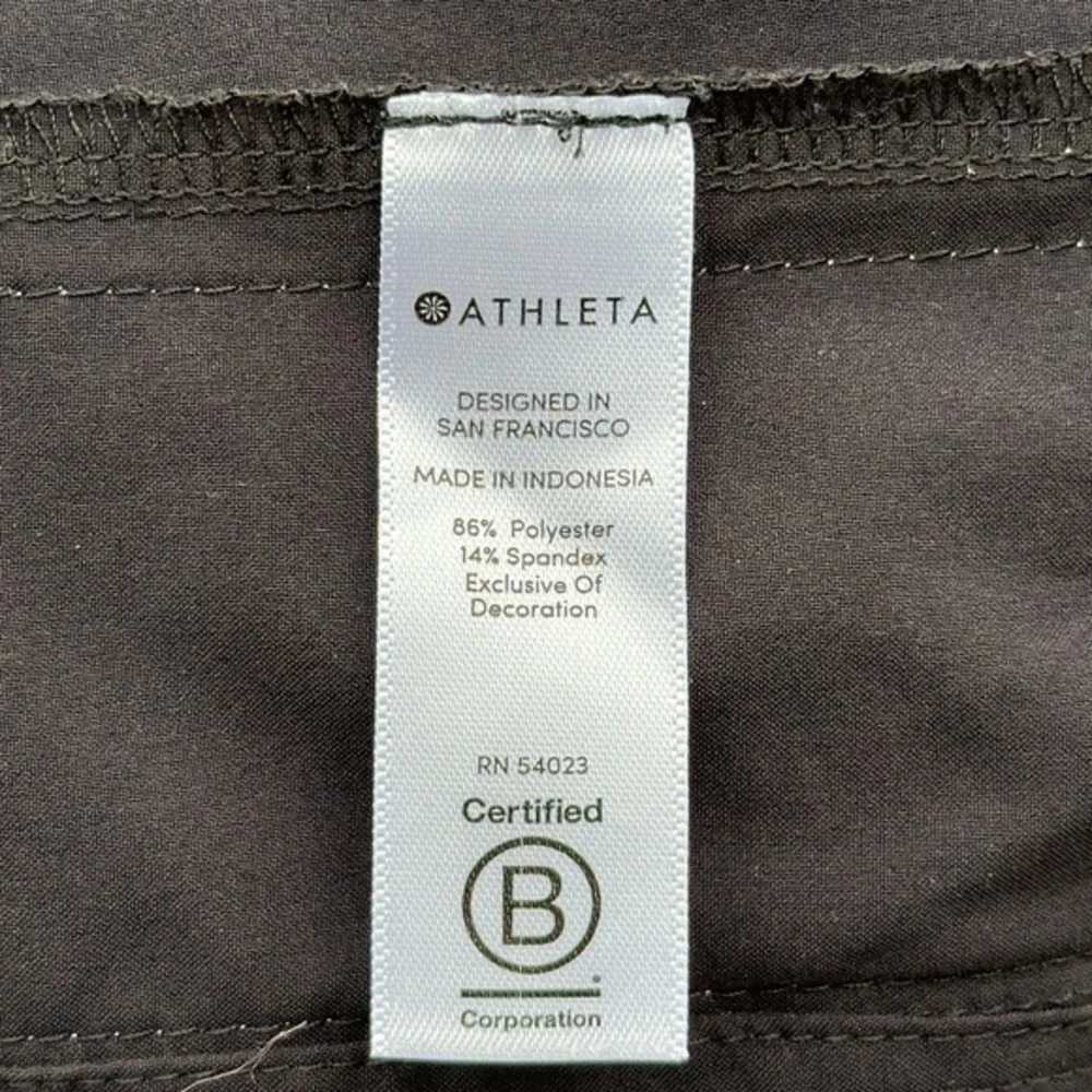 Athleta 'Ascender' Side Stripe Running Shorts in Black & White Size 2